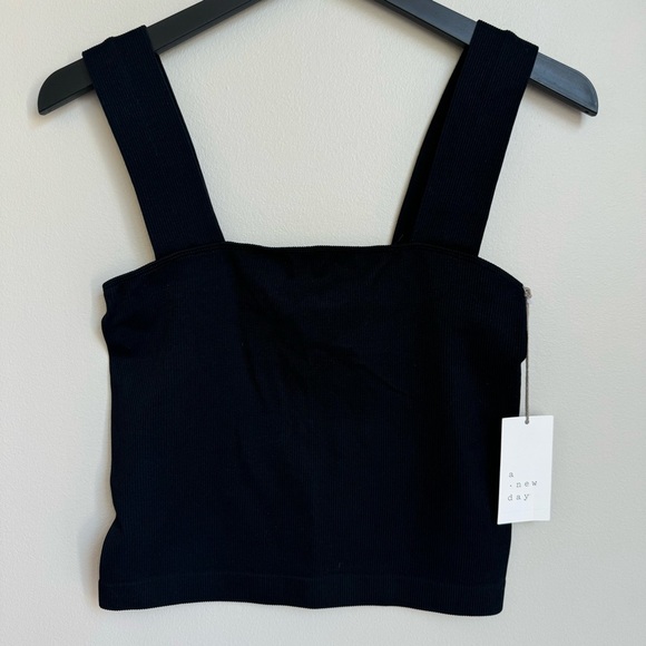 A. New. Day. Cropped Ribbed Elastic Stretch Tank Top - Picture 2 of 9